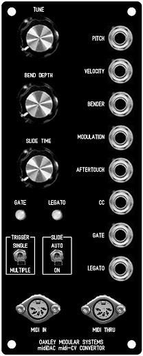 The midiDAC Single Channel midi-CV Convertor